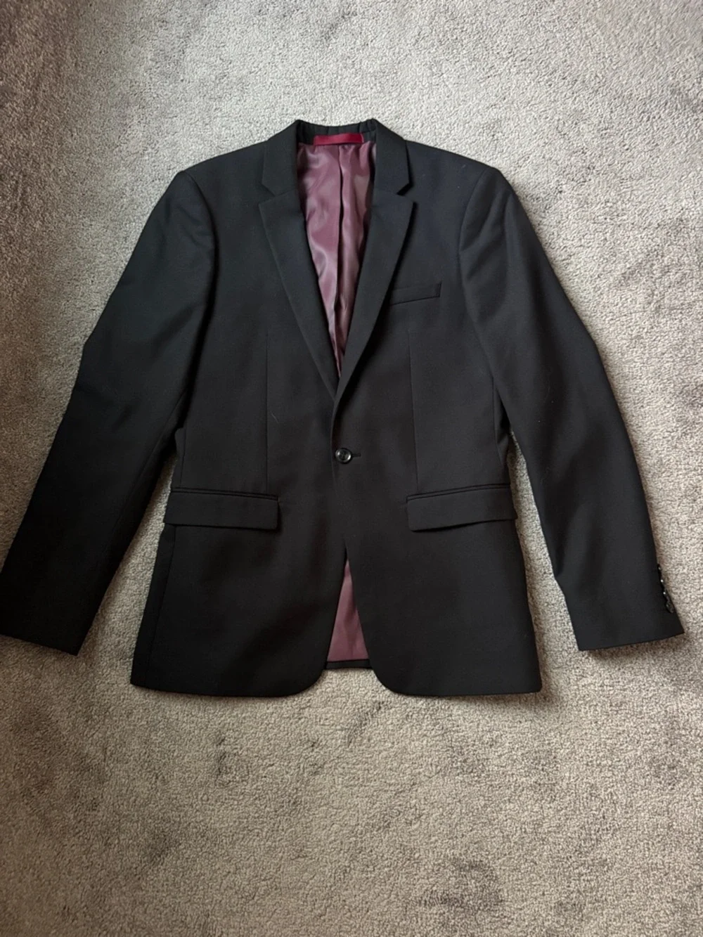 Topman Black Slim Fit Blazer 38R Notch Lapel Single Button Formal Jacket